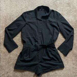 Zara Charcoal Button-Up Shirt